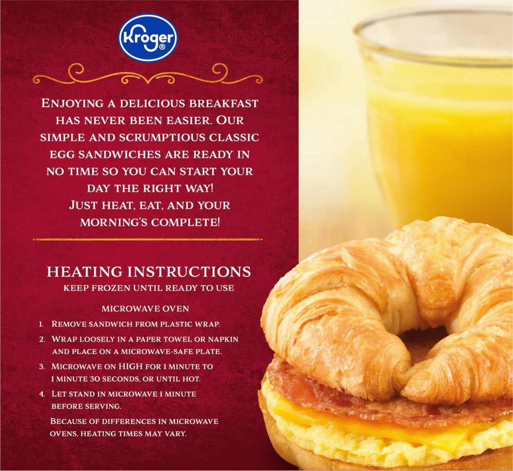 slide 5 of 6, Kroger Bacon Egg And Cheese Croissant, 8 ct ; 28 oz