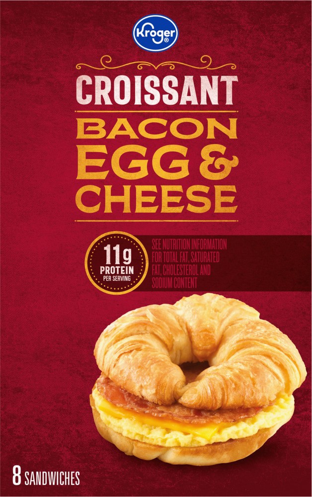 slide 4 of 6, Kroger Bacon Egg And Cheese Croissant, 8 ct ; 28 oz