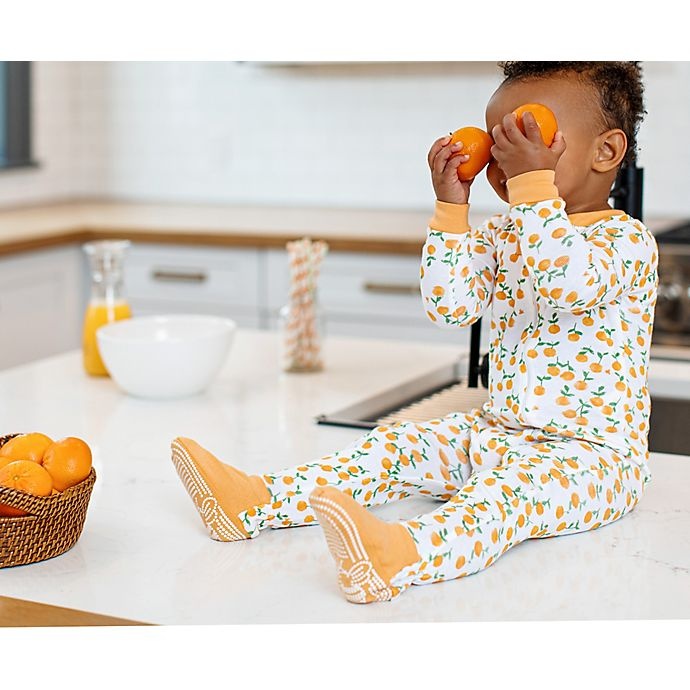 slide 3 of 3, Burt's Bees Baby Freshly Pickled Oranges Sleep & Play Footie - Orange, 1 ct; 24 M