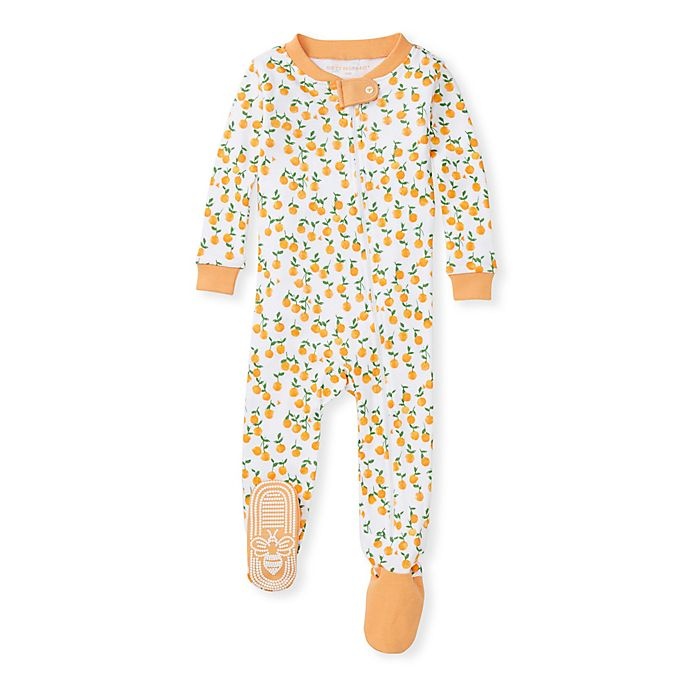 slide 1 of 3, Burt's Bees Baby Freshly Pickled Oranges Sleep & Play Footie - Orange, 1 ct; 24 M