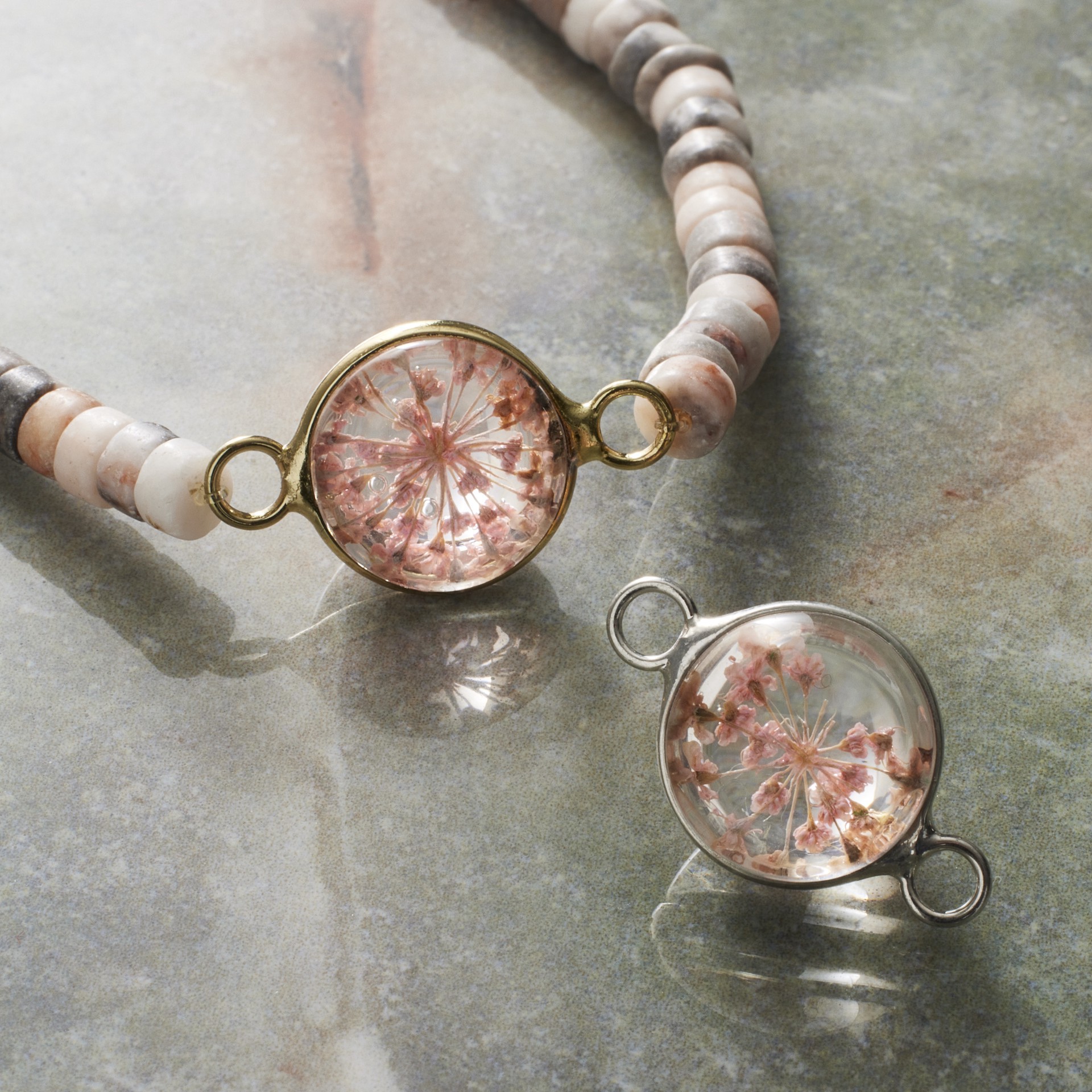 slide 3 of 3, 20mm Flower Rhodium Connectors, 2ct. By Bead Landing, 20 mm