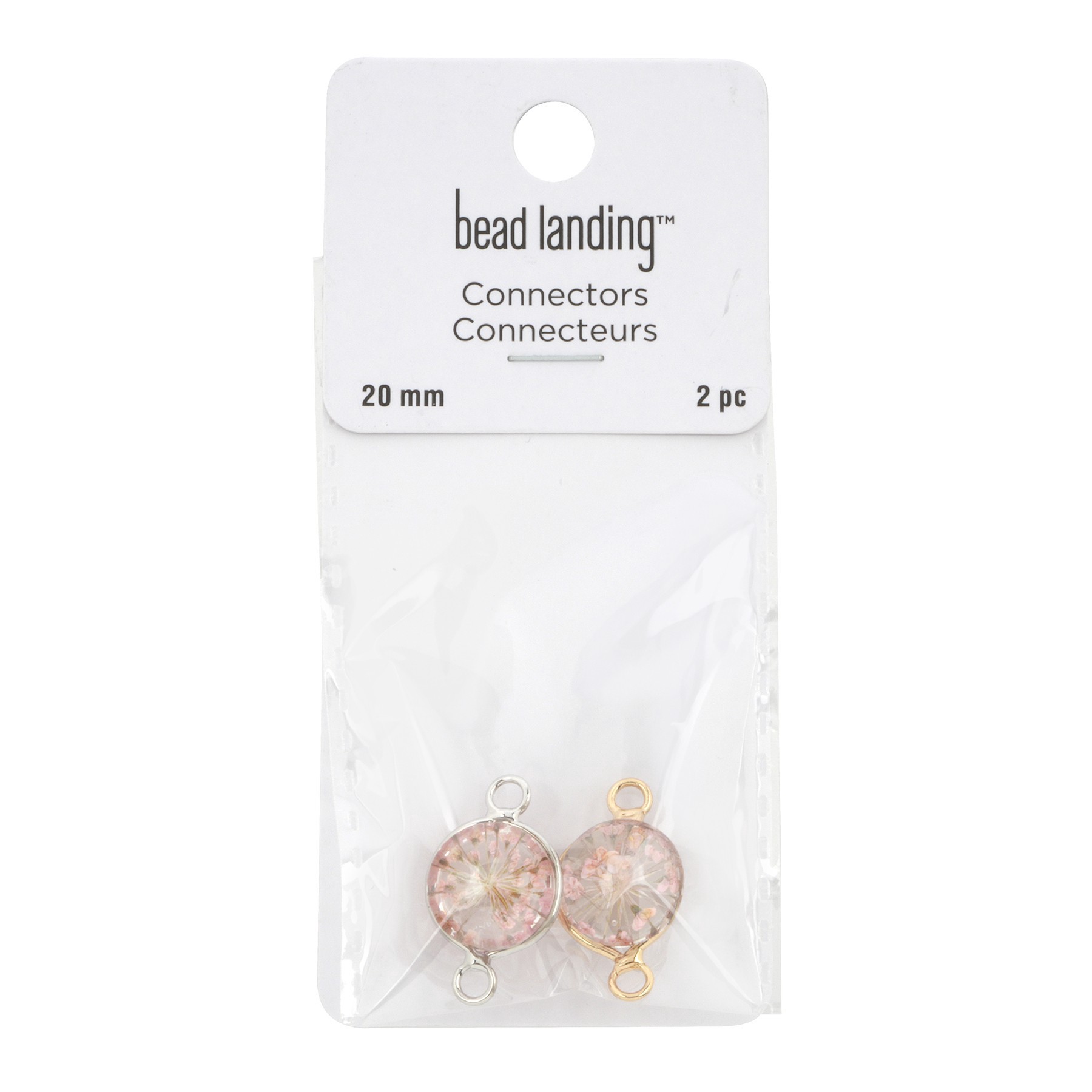 slide 2 of 3, 20mm Flower Rhodium Connectors, 2ct. By Bead Landing, 20 mm