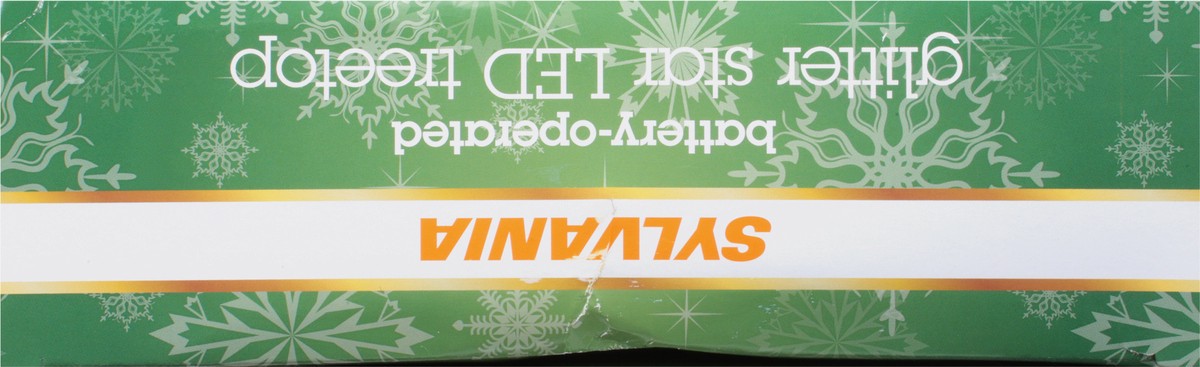 slide 12 of 12, Sylvania Gold Glitter Battery Operated with Timer Pointed Tree Topper Star Light - Each, 1 ct