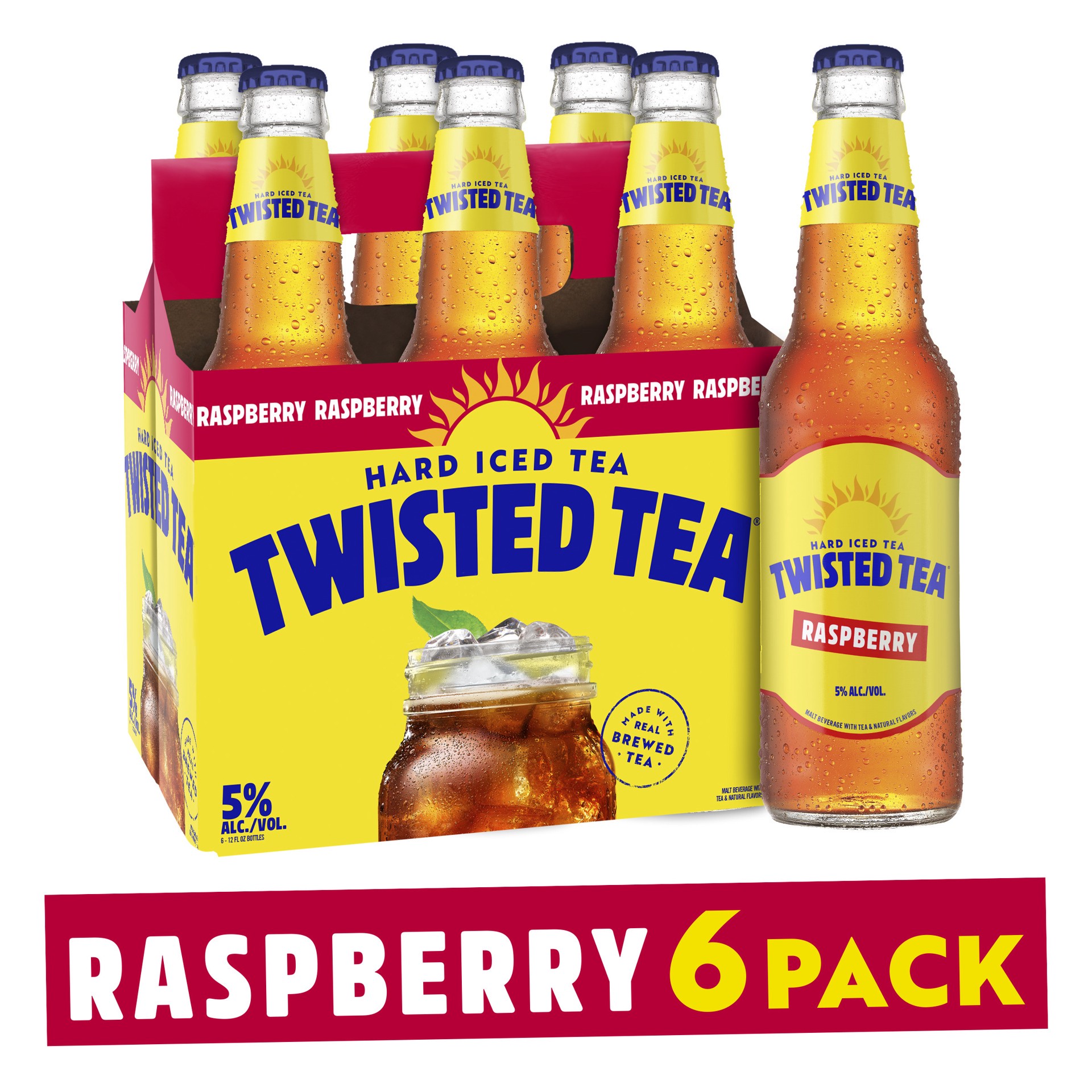 slide 1 of 6, Twisted Tea Brewing Company Twisted Tea Raspberry, Hard Iced Tea 6Pk, 6 ct; 12 fl oz