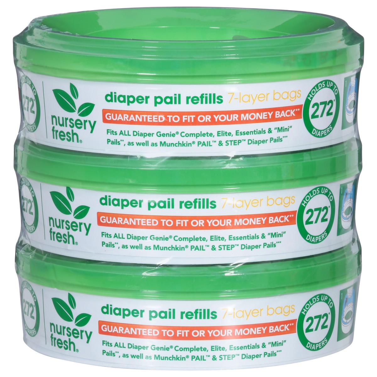 slide 1 of 2, Nursery Fresh 7-Layer Bags Diaper Pail Refills 3 ea, 3 ct