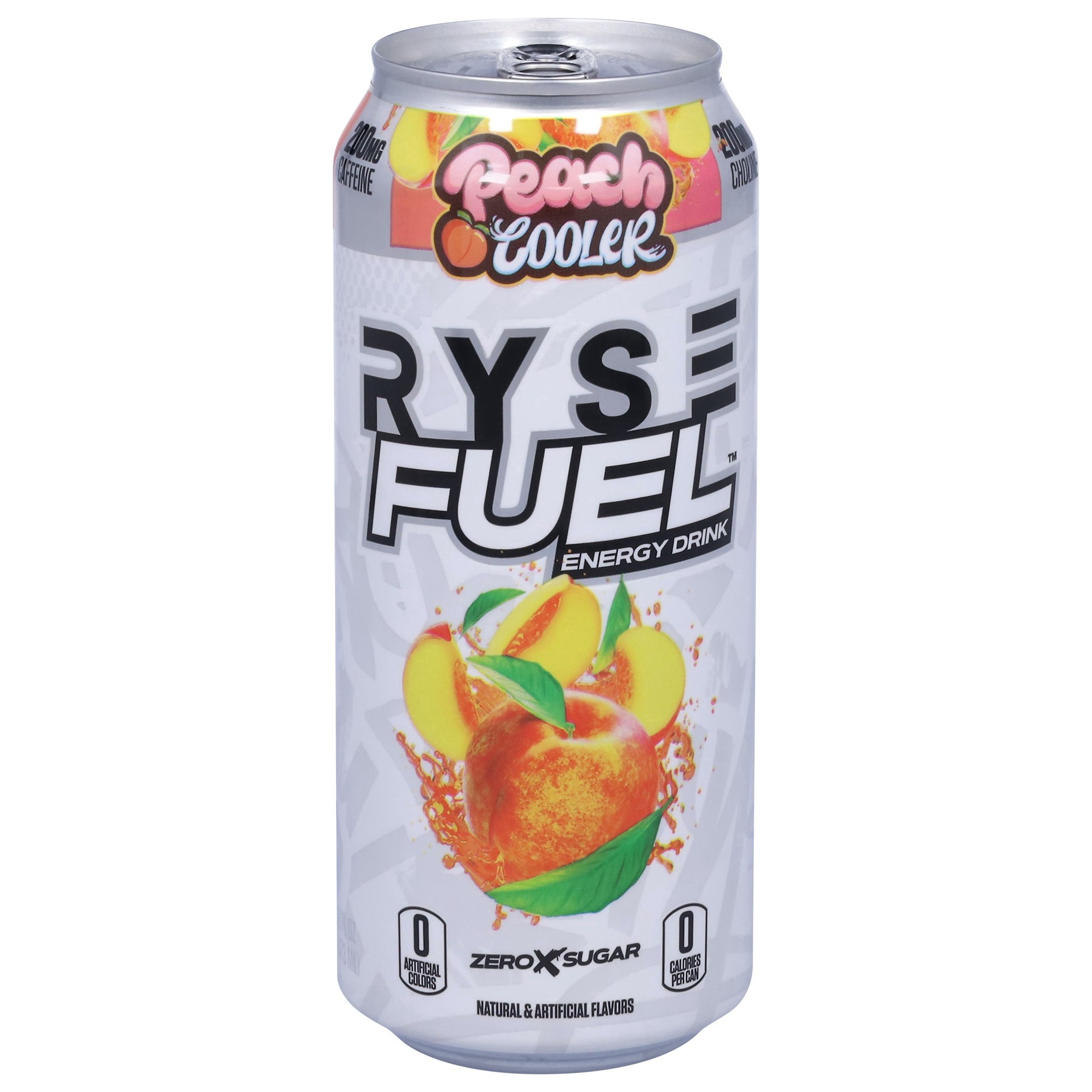slide 1 of 1, RYSE Fuel Zero Sugar Peach Cooler Energy Drink 16 fl oz, 16 fl oz