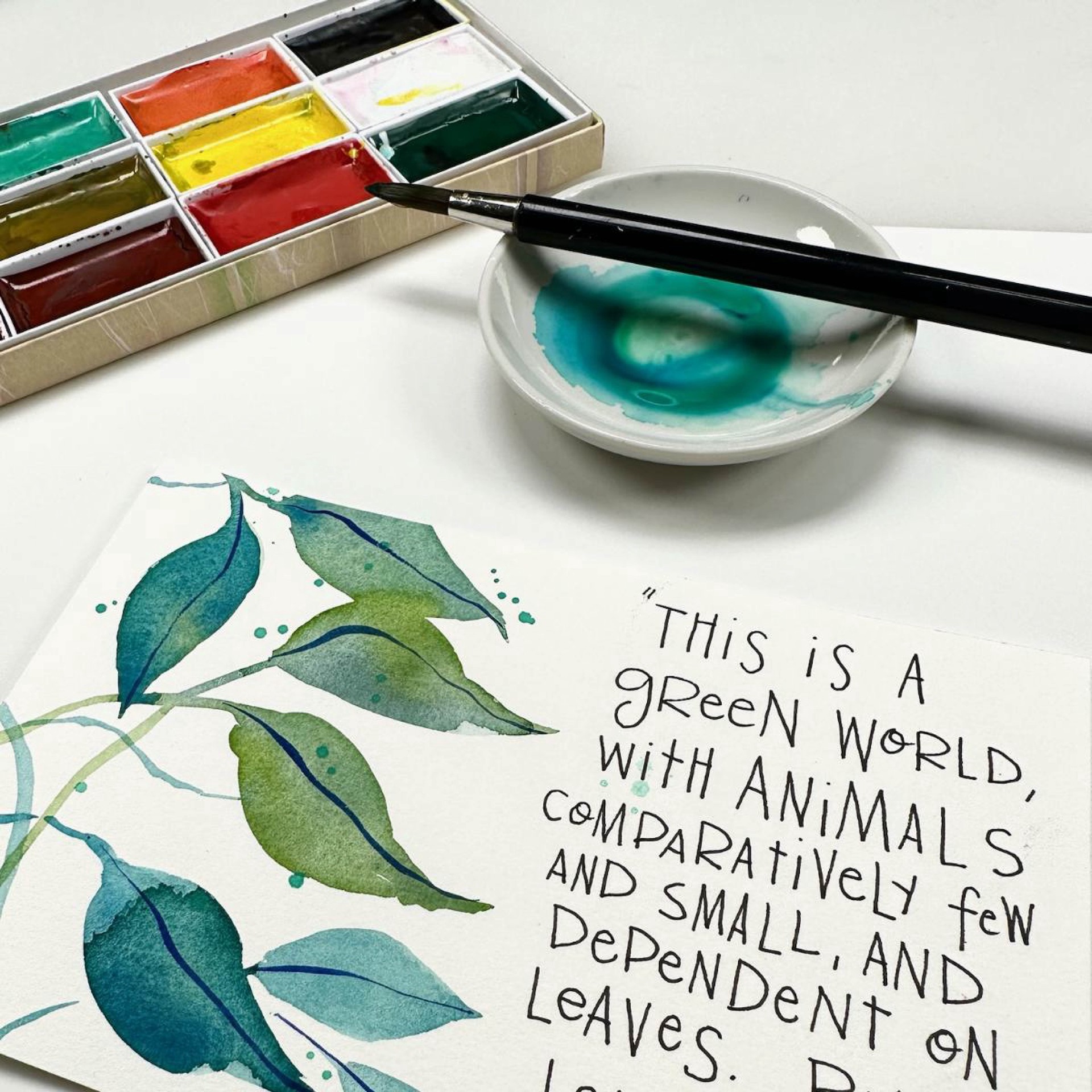 slide 4 of 6, Yasutomo Small Traditional Japanese Watercolor Set, 3.5 in x 8 in