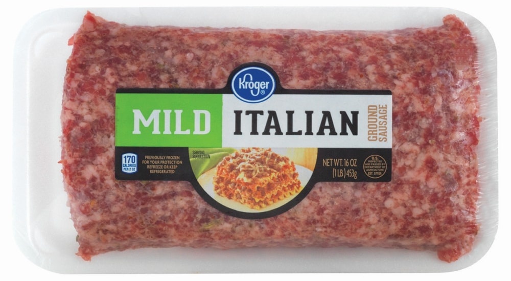 slide 1 of 1, Kroger Mild Italian Ground Sausage, 16 oz