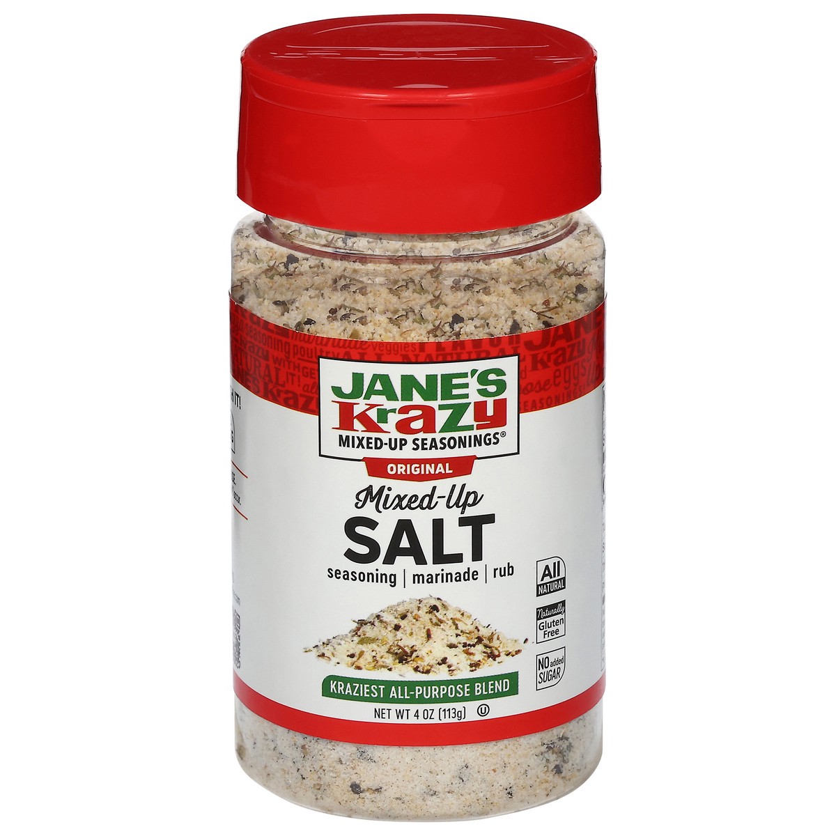 slide 1 of 12, Jane's Krazy Mixed-Up Seasonings Mixed-Up Original Salt 4 oz, 4 oz