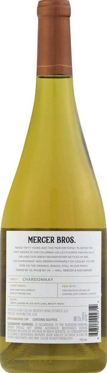 slide 4 of 9, Mercer Bros Horse Heaven Hills 2018 Columbia Valley Chardonnay 750 ml, 750 ml