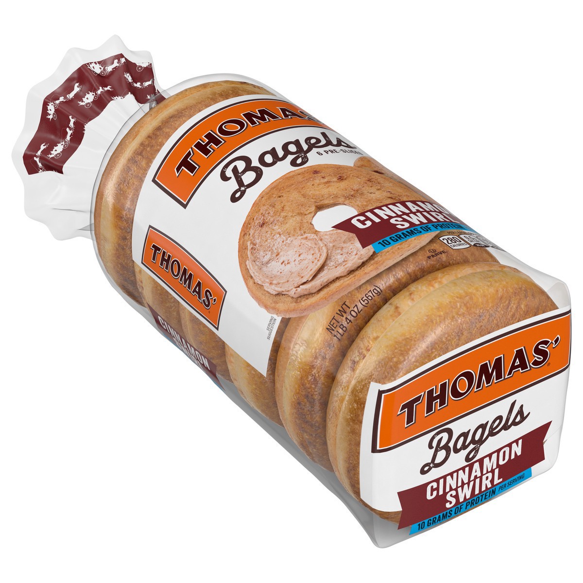 slide 14 of 14, Thomas' Cinnamon Swirl Bagels, 6 count, 20 oz, 6 ct