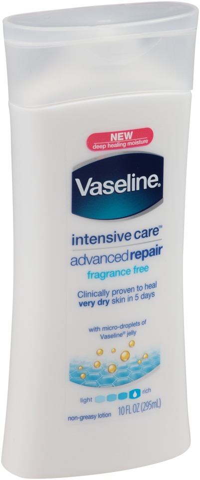 slide 1 of 1, Vaseline Body Lotion Intensive Care Fragrance Free, 10 oz