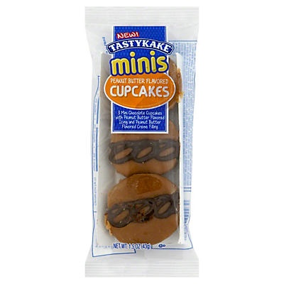 slide 1 of 1, Tastykake Minis Peanut Butter Flavored Cupcakes, 1.5 oz
