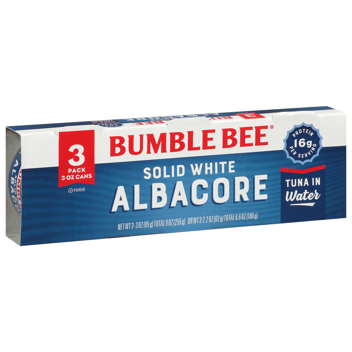 slide 8 of 10, Bumble Bee Solid White Albacore Tuna in Water / EA, 3 ct; 3 oz