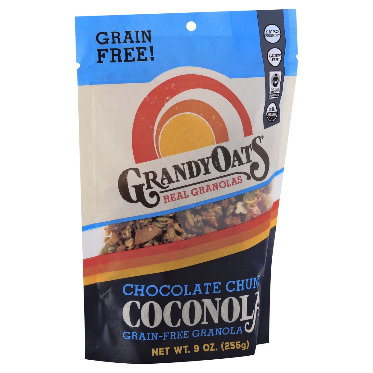 slide 12 of 12, GrandyOats Coconola Grain-Free Chocolate Chunk Granola 9 oz, 9 oz