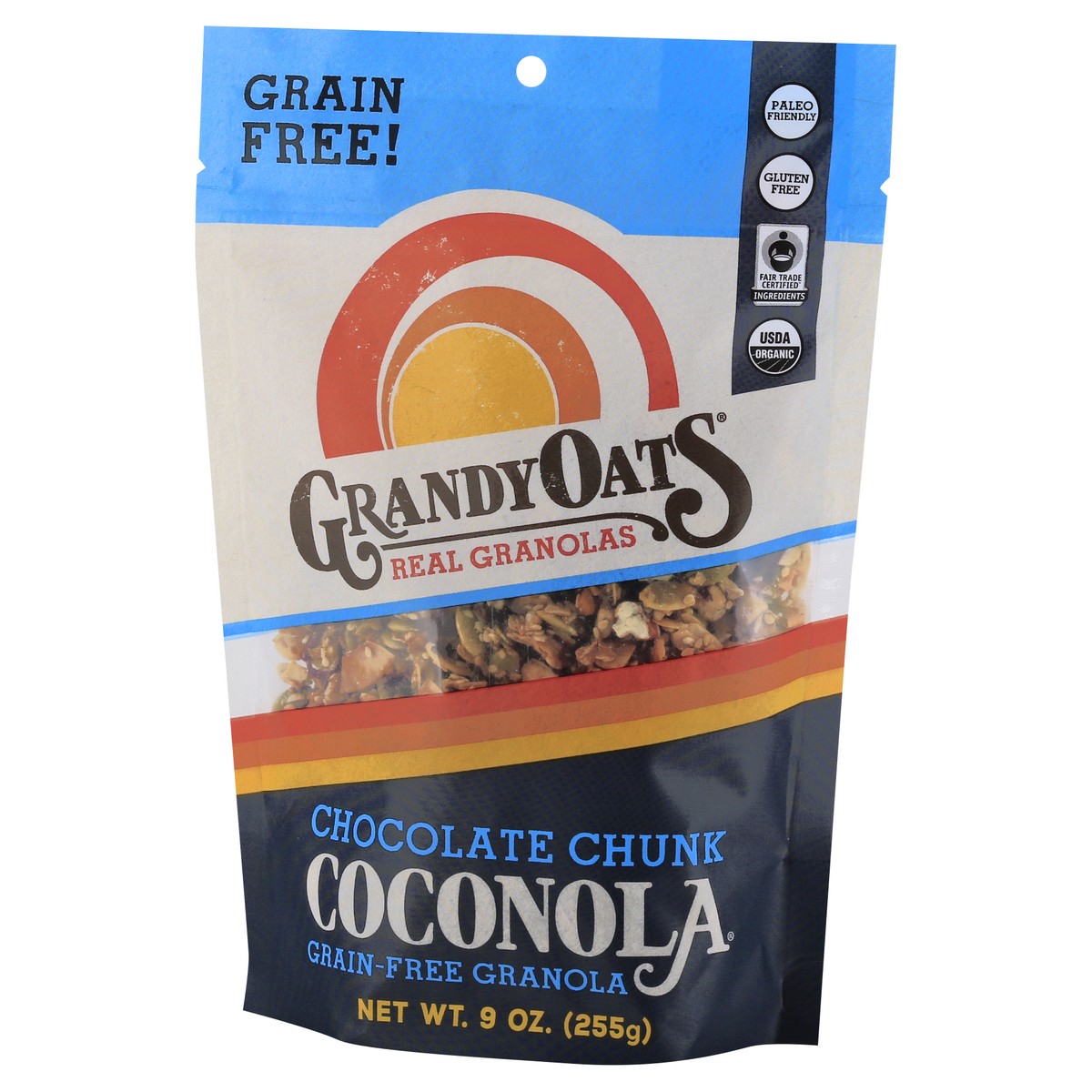 slide 6 of 12, GrandyOats Coconola Grain-Free Chocolate Chunk Granola 9 oz, 9 oz