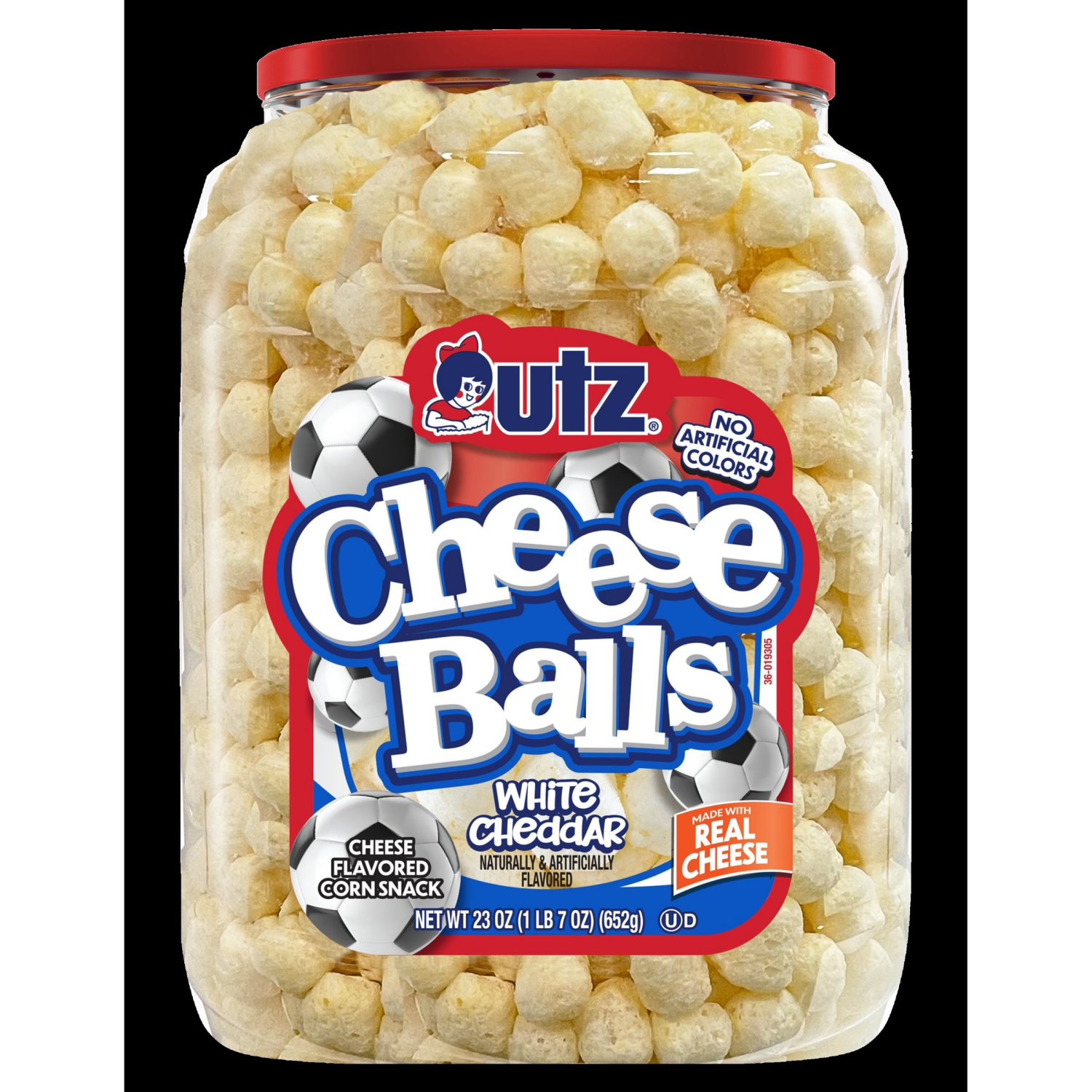 slide 1 of 1, Utz Cheese Balls Soccer Barrel 23 Oz, 23 oz