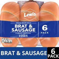Lewis Bakeries White Brat & Sausage Rolls, 14 oz, 6 Count