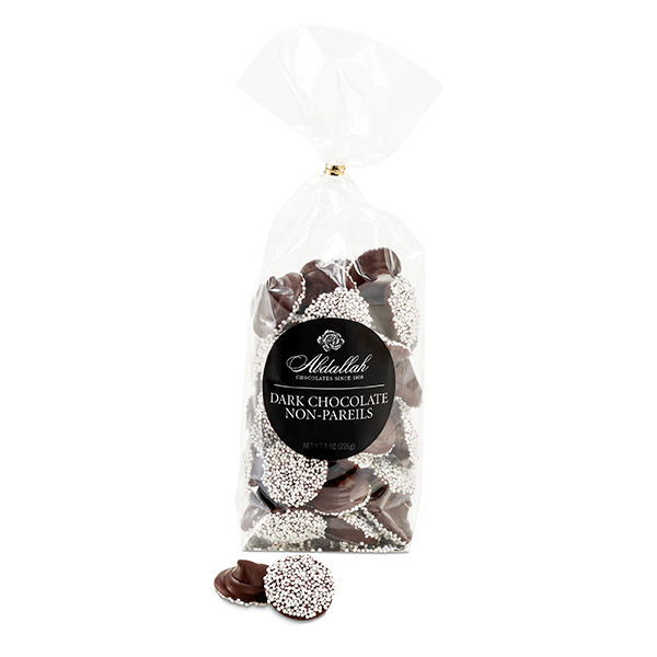 slide 1 of 1, Abdallah Candies Dark Chocolate Nonpareils, 8 oz