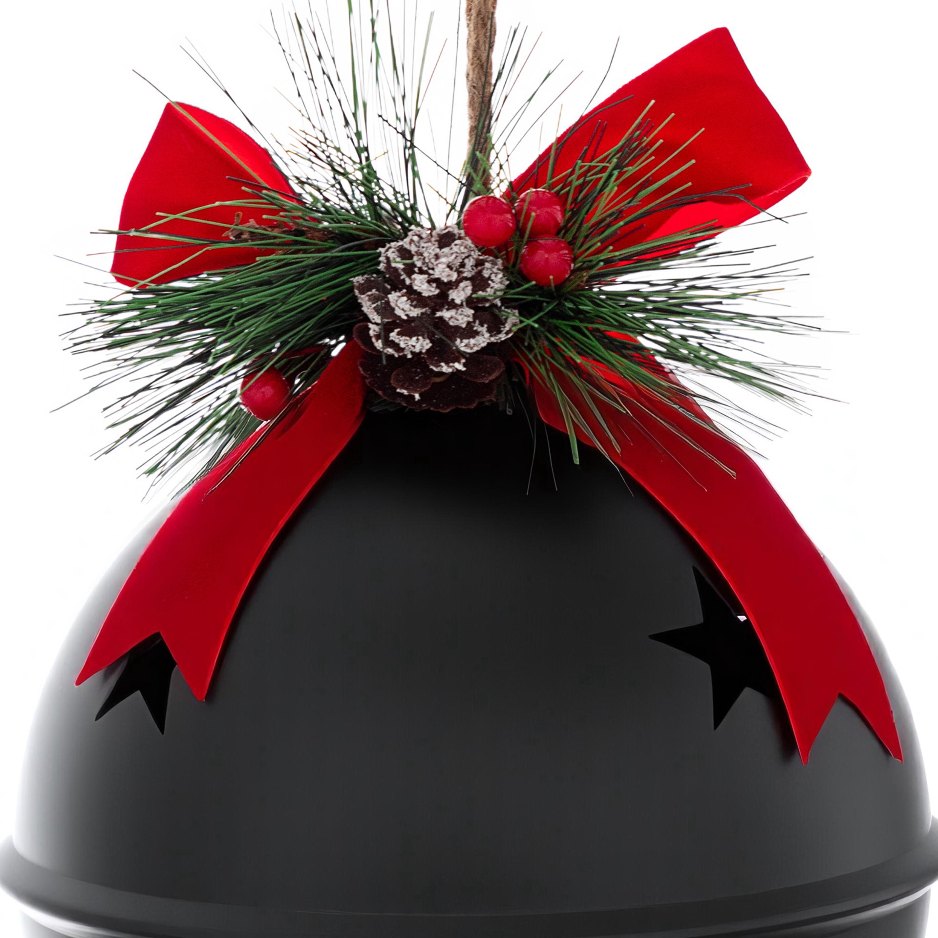 slide 2 of 2, 7.5" Jumbo Black Bell With Pinecone & Berries By Ashland, 7.5 in x 7.5 in x 9.25 in