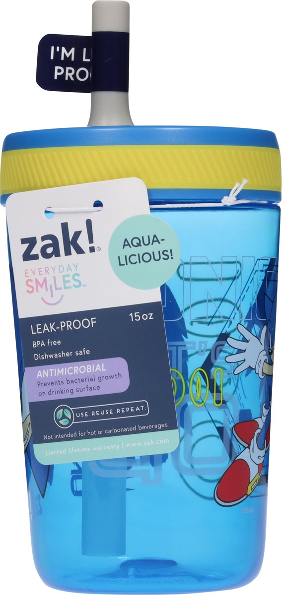 slide 10 of 11, Zak! Designs Everyday Smiles 15 Ounce Leak-Proof Bottle 1 ea, 1 ct