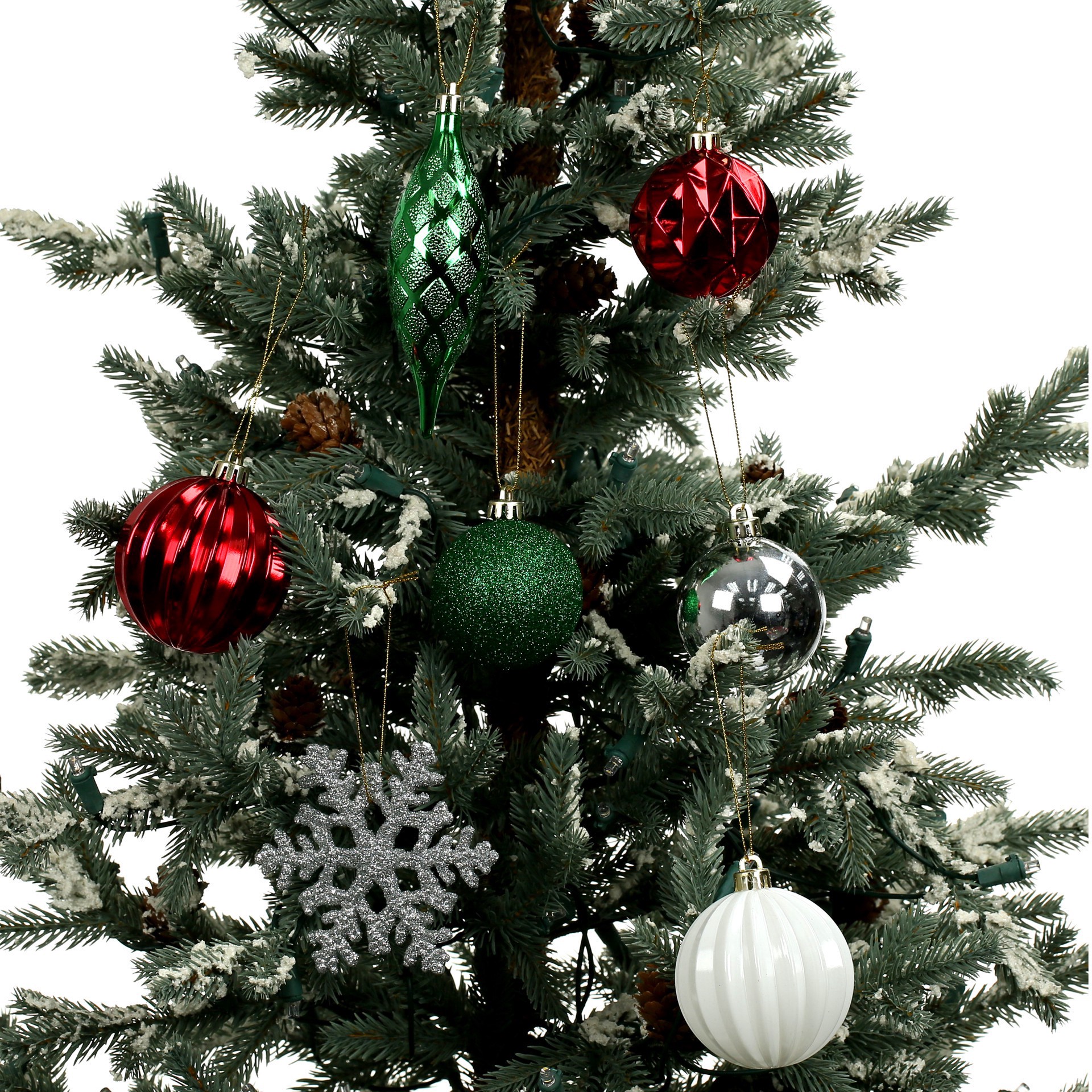 slide 2 of 3, 34 Pack Red, Green & Silver Shatterproof Ornaments By Ashland, 34 ct