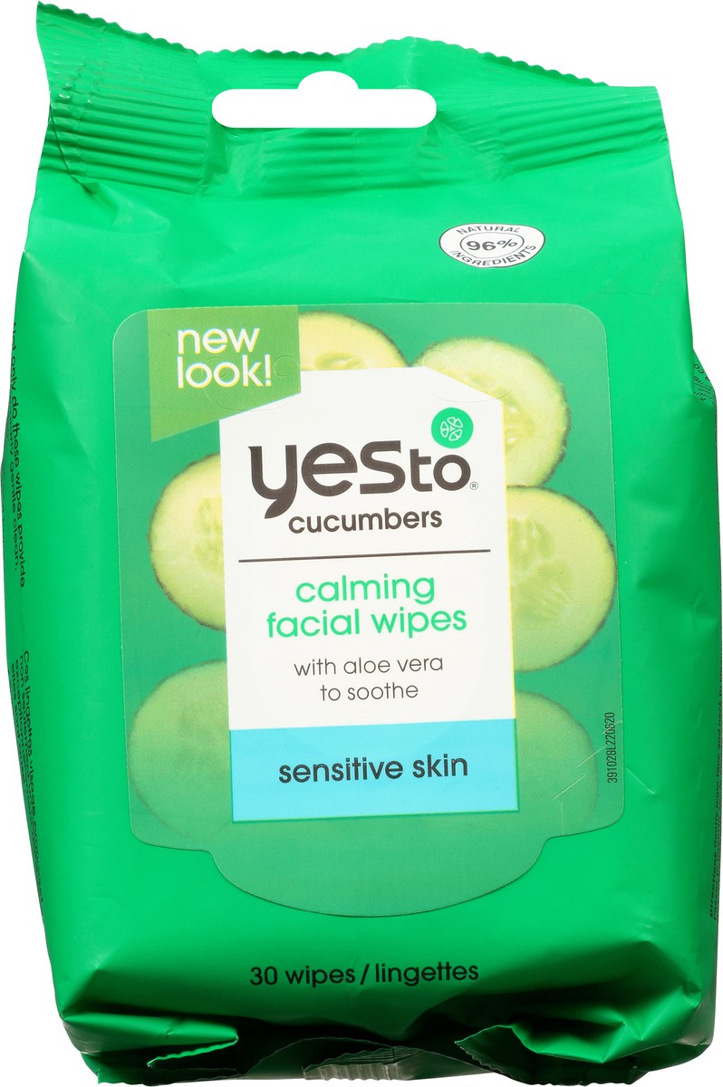 slide 6 of 9, Yes to Cucumbers Soothing Hypoallergenic Facial Wipes, 30 ct