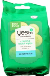 Yes to Cucumbers Sensitive Skin Calming Facial Wipes 30 ea