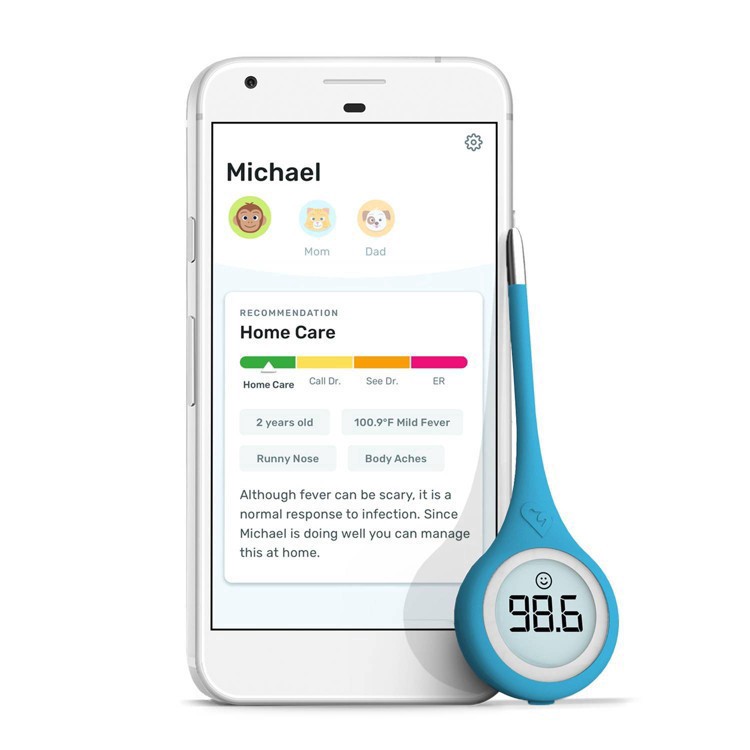 slide 7 of 64, Kinsa QuickCare Smart Digital Thermometer with Smartphone App & Health Guidance, 1 ct