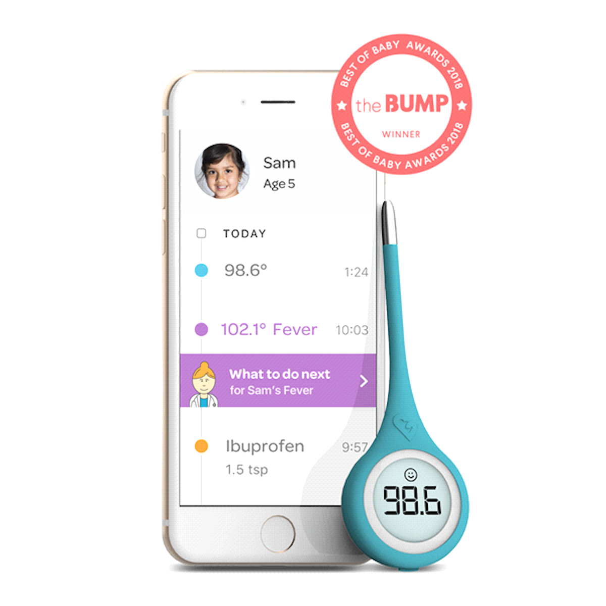 slide 6 of 64, Kinsa QuickCare Smart Digital Thermometer with Smartphone App & Health Guidance, 1 ct