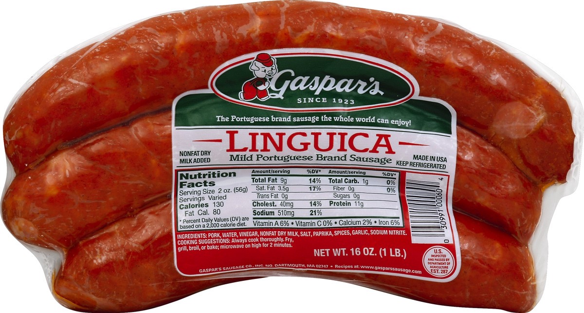 slide 5 of 5, Gaspar's Linguica, 16 oz