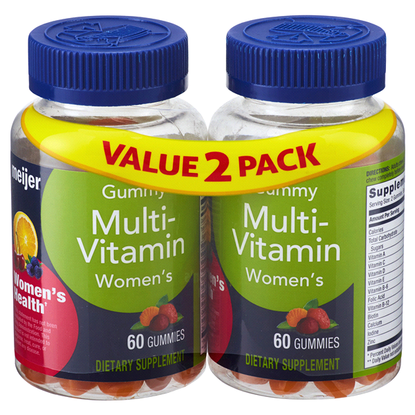 slide 1 of 1, Meijer Womens Gummy Multi-Vitamin, 2 pk; 60 ct