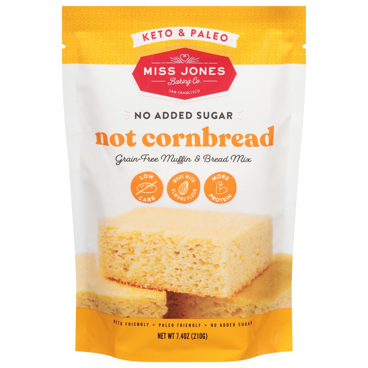 slide 1 of 9, Miss Jones Baking Co. Grain Free No Added Sugar Not Cornbread Muffin & Bread Mix 7.4 oz, 7.4000001 oz