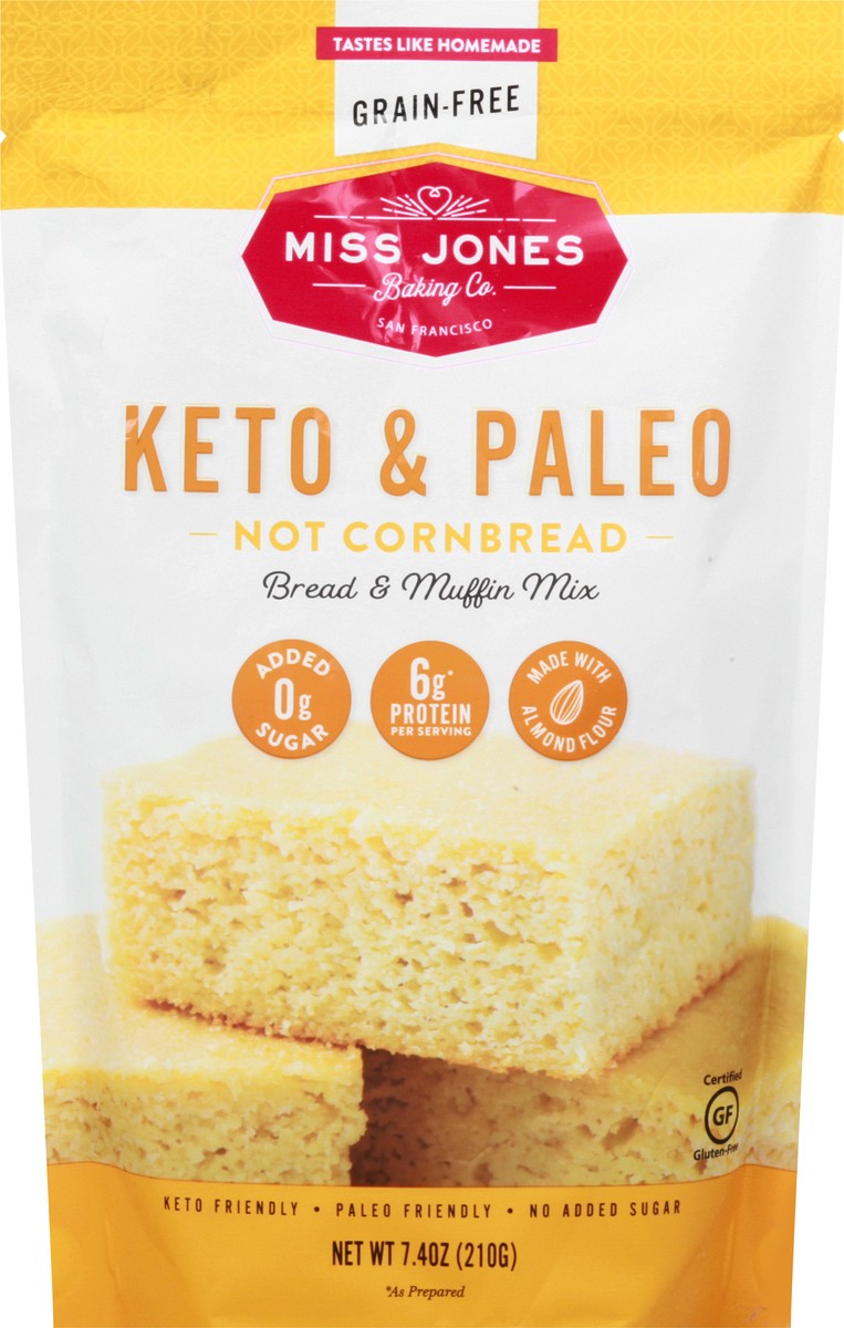 slide 9 of 9, Miss Jones Baking Co. Co Keto & Paleo Not Cornbread Bread & Muffin Mix, 7.4000001 oz