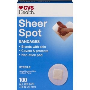 slide 1 of 1, CVS Health Sheer Bandages, Spot, 100 Ct, 1 ct