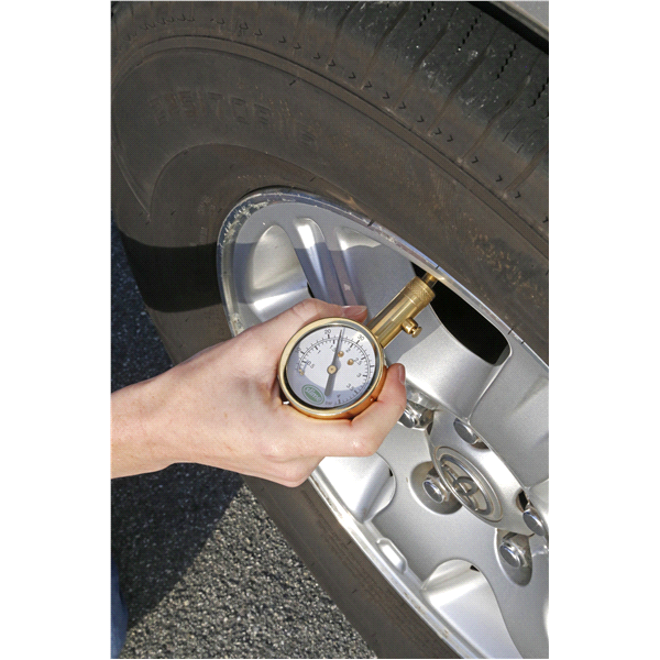 slide 1 of 1, Slime Brass Large Face tire Gauge 20459, 1 ct