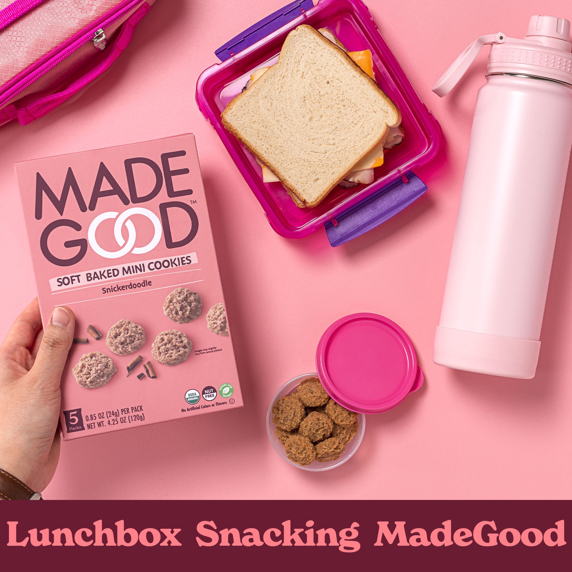 slide 5 of 9, MadeGood Snickerdoodle Cookies Mini 5 - 0.85 oz Packs, 5 ct