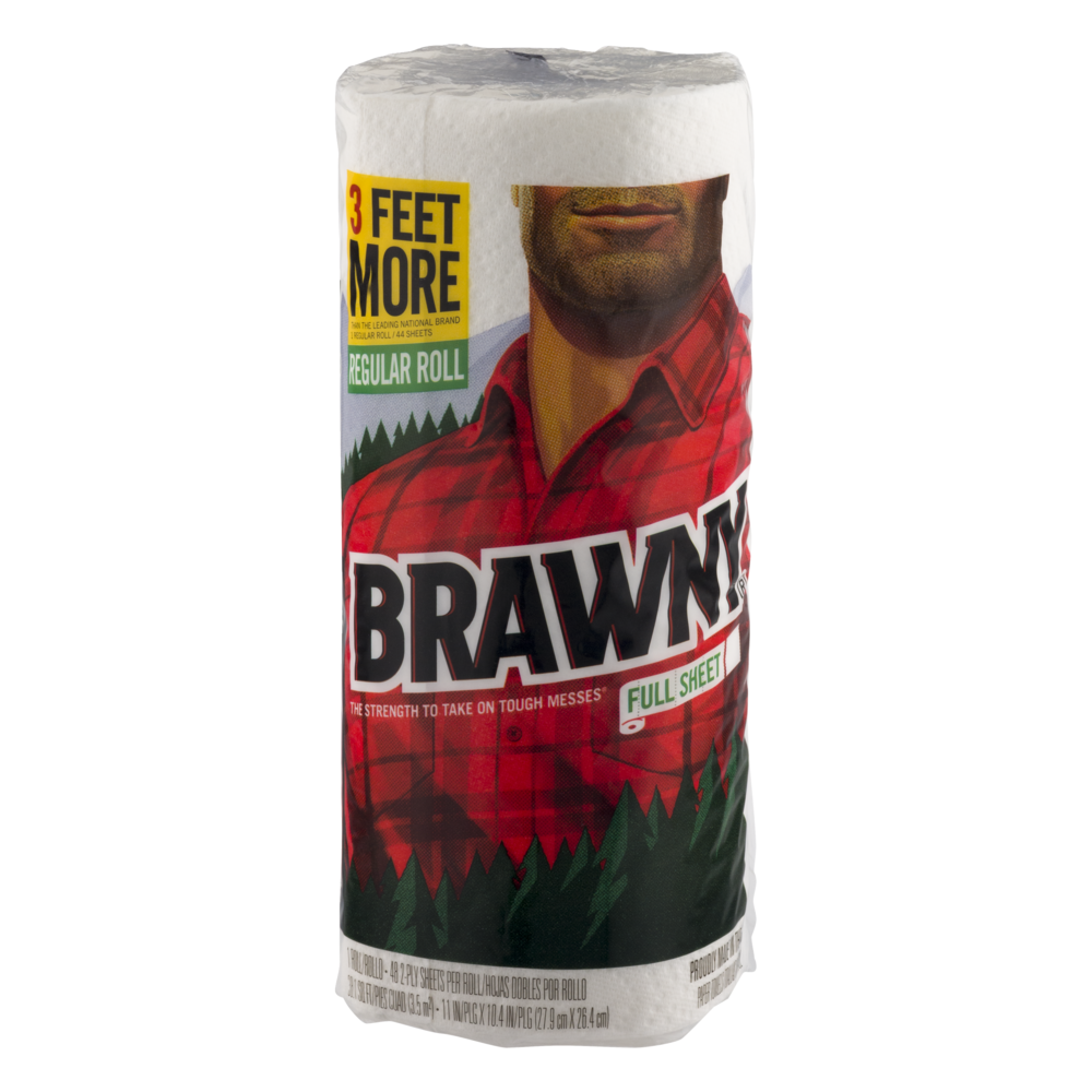 slide 1 of 1, Brawny White Paper Towels, 1 ct