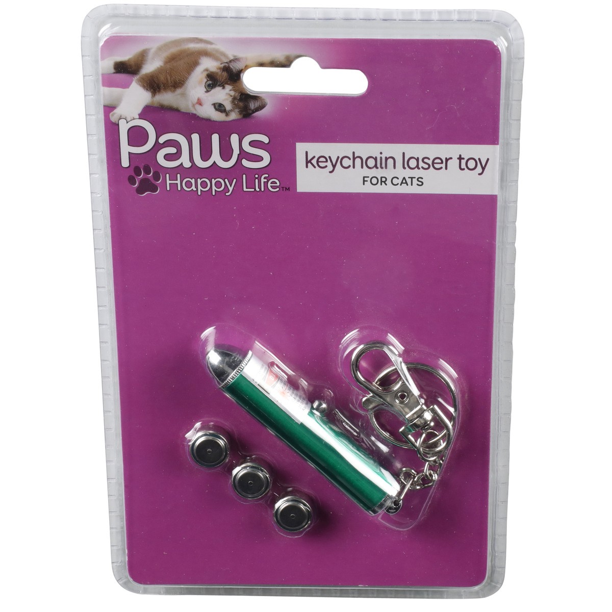 slide 1 of 8, Paws Happy Life Laser Toy/Keychain For Cats, 1 ct