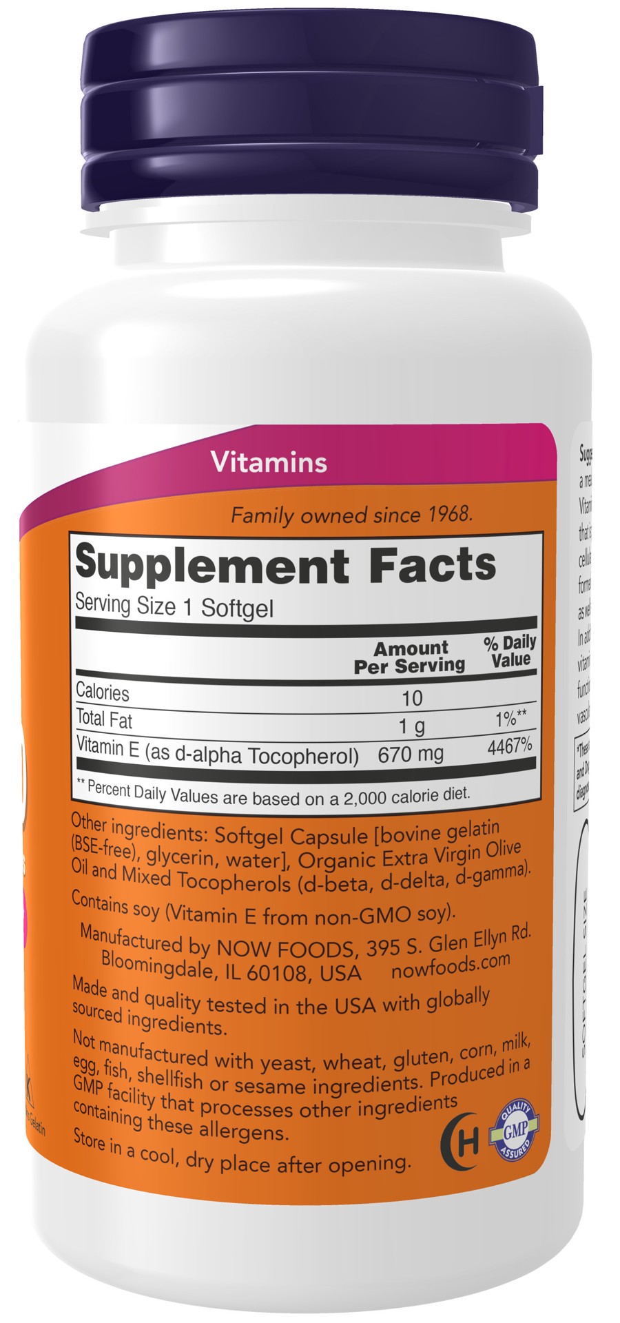 slide 3 of 4, NOW Vitamin E-1000 Mixed Tocopherols - 50 Softgels, 50 ct