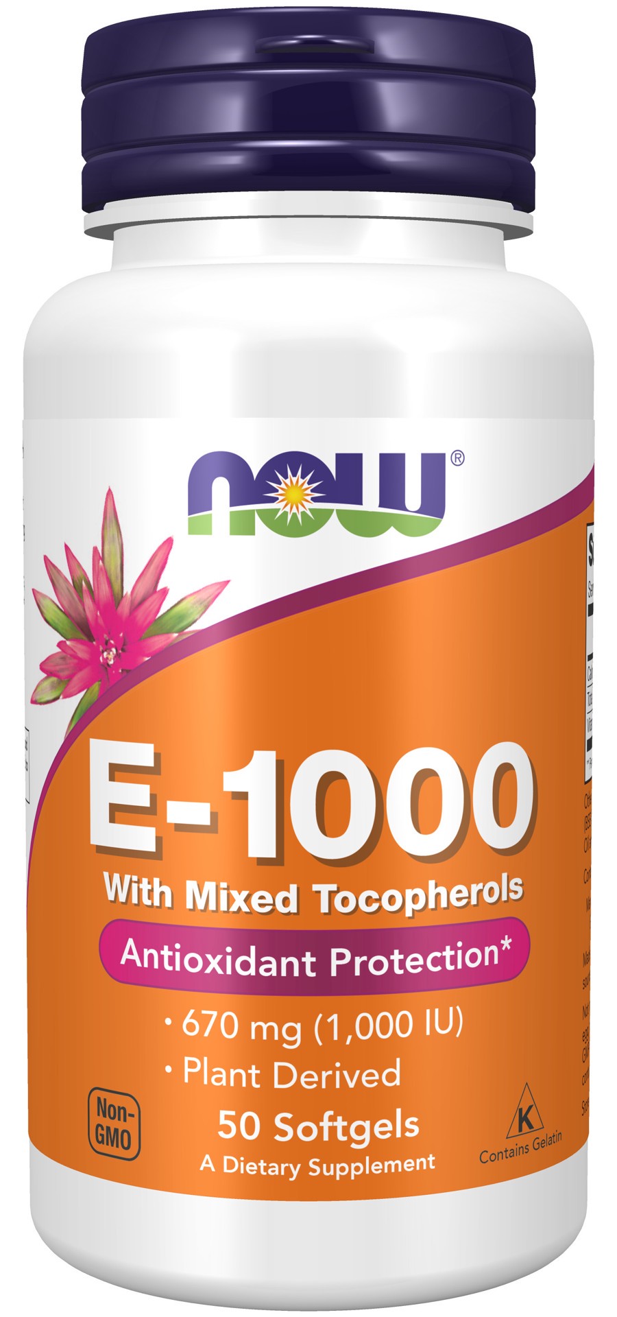 slide 1 of 4, NOW Vitamin E-1000 Mixed Tocopherols - 50 Softgels, 50 ct