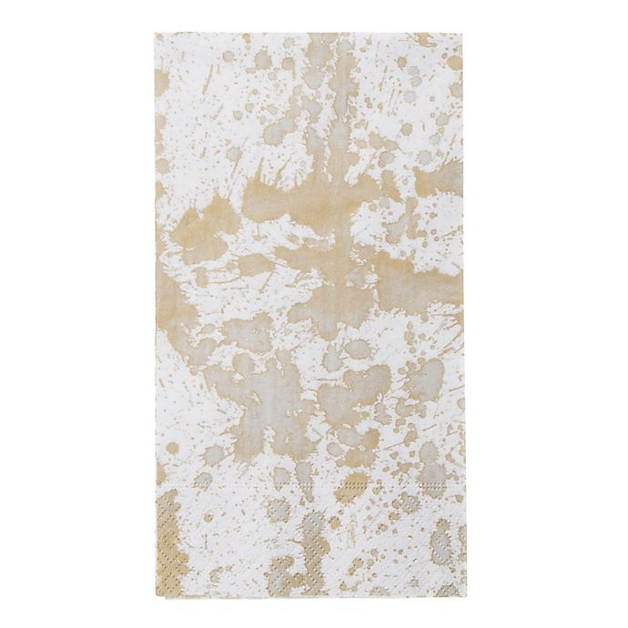 slide 1 of 1, Caspari Splatterware Paper Guest Towels - Gold/White, 15 ct