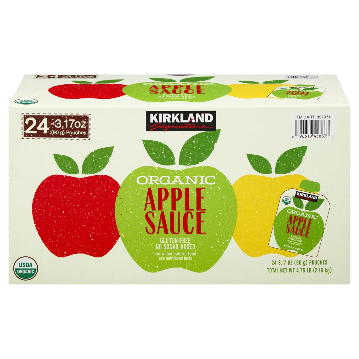 Kirkland Signature Organic Apple Sauce 24 ct; 3.17 oz Shipt