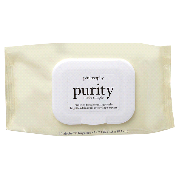 slide 1 of 1, philosophy Purity Made SimpleOne-Step Facial Cleansing Cloths, 30 ct