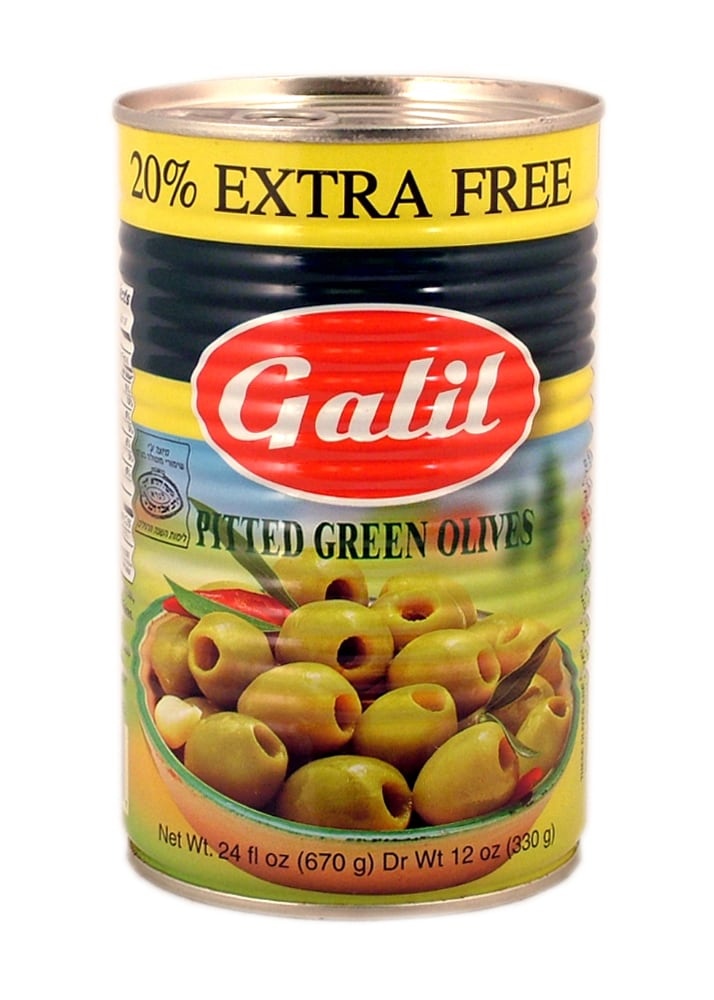 slide 1 of 1, Galil Green Pitted Olive, 24 fl oz