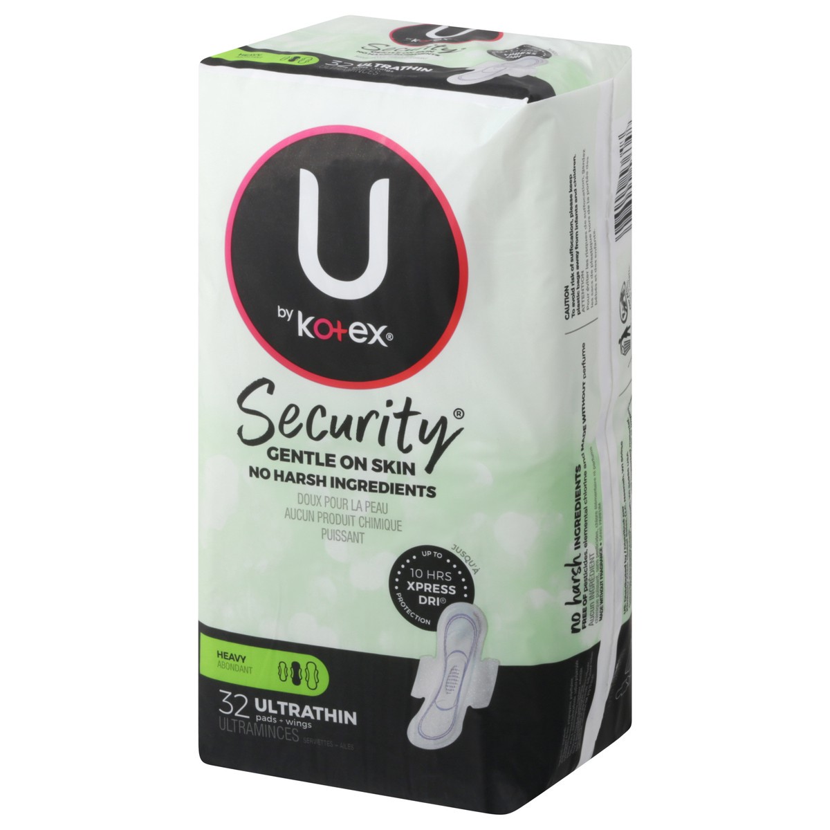 slide 4 of 9, U by Kotex Clean & Secure Ultra Thin Pads with Wings, Heavy Absorbency, 32 Count, 32 ct