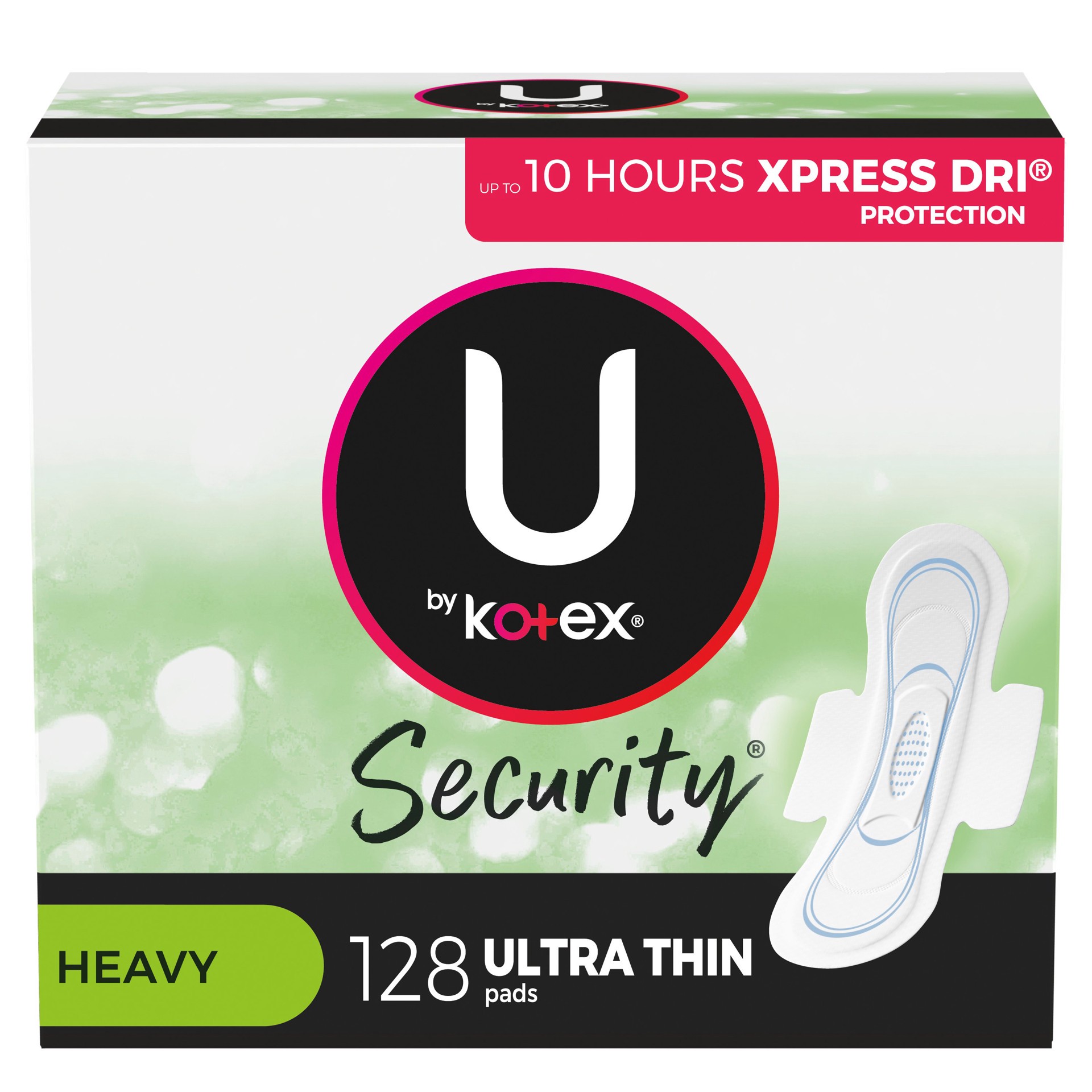 slide 1 of 9, U by Kotex Clean & Secure Ultra Thin Pads with Wings, Heavy Absorbency, 32 Count, 32 ct