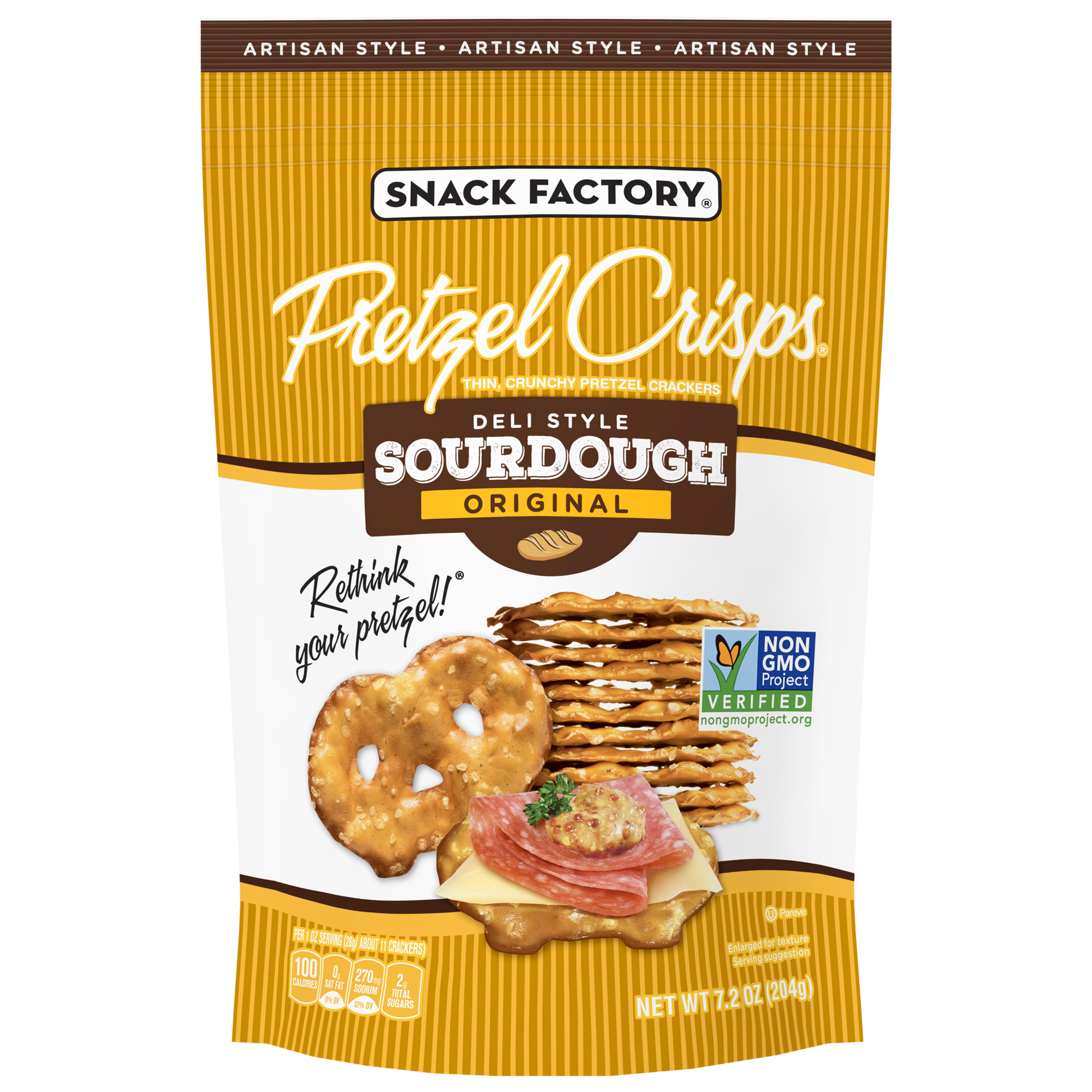 slide 2 of 5, Snack Factory Deli Style Original Sourdough Pretzel Crisps 7.2 oz, 7.2 oz