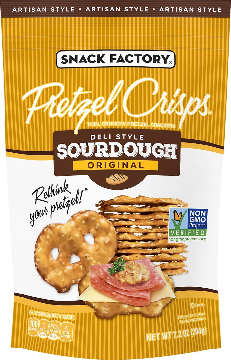 slide 1 of 5, Snack Factory Deli Style Original Sourdough Pretzel Crisps 7.2 oz, 7.2 oz