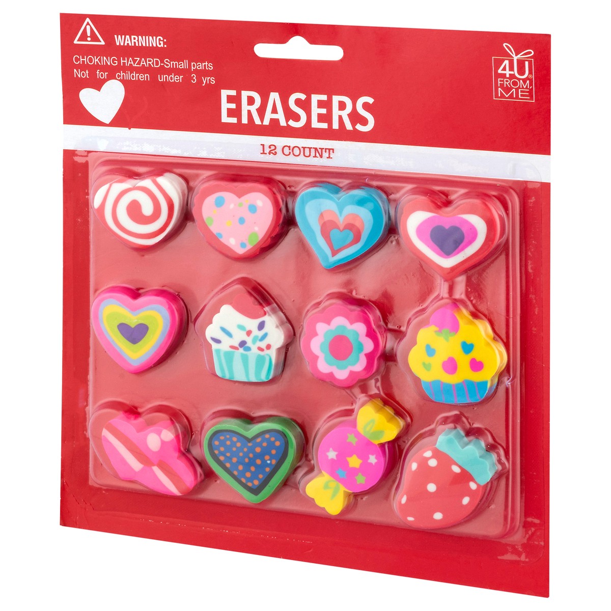 slide 11 of 12, 4 U From Me Erasers 12 Each, 12 ct